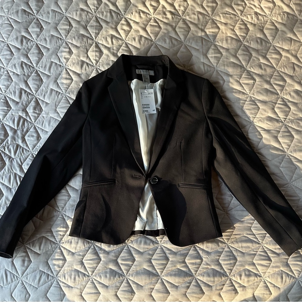 H&M women’s black dress work jacket size 6